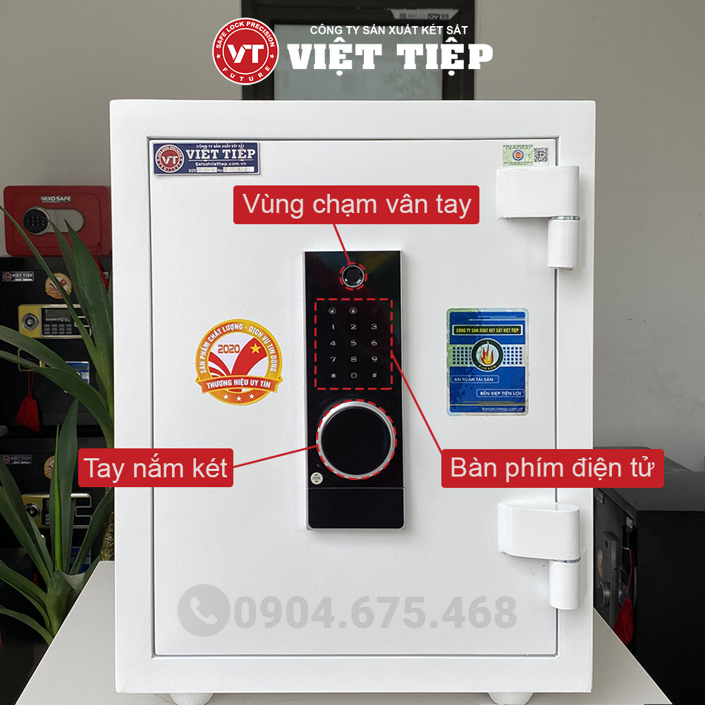 Bảng khóa và tay nắm két của két sắt VM68 màu trắng Bảng khóa và tay nắm két của két sắt VM68 màu trắng