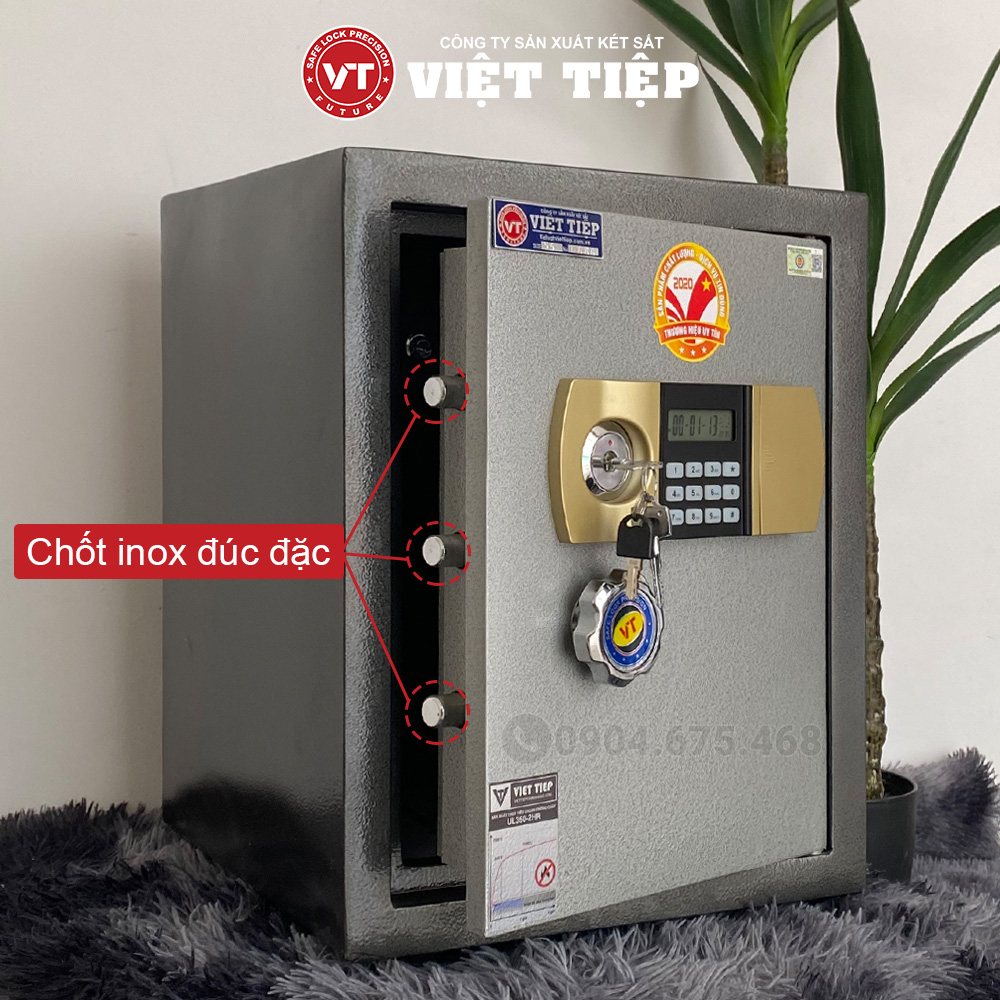 Chốt inox đúc đặc trên két sắt VE55 màu ghi xám Chốt inox đúc đặc trên két sắt VE55 màu ghi xám