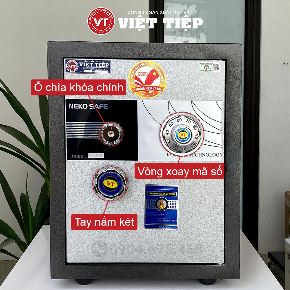 Hệ thống khóa của két sắt VK55 màu ghi xám Hệ thống khóa của két sắt VK55 màu ghi xám