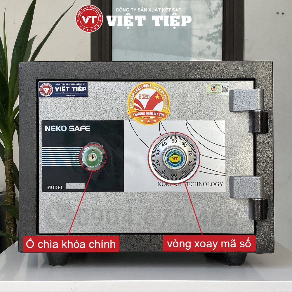 Hệ thống khóa cơ của két sắt VC38 màu ghi xám Hệ thống khóa cơ của két sắt VC38 màu ghi xám