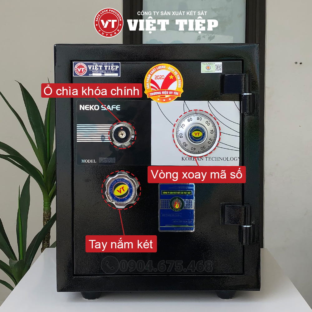 Hệ thống khóa cơ của két sắt VC56 màu đen Hệ thống khóa cơ của két sắt VC56 màu đen