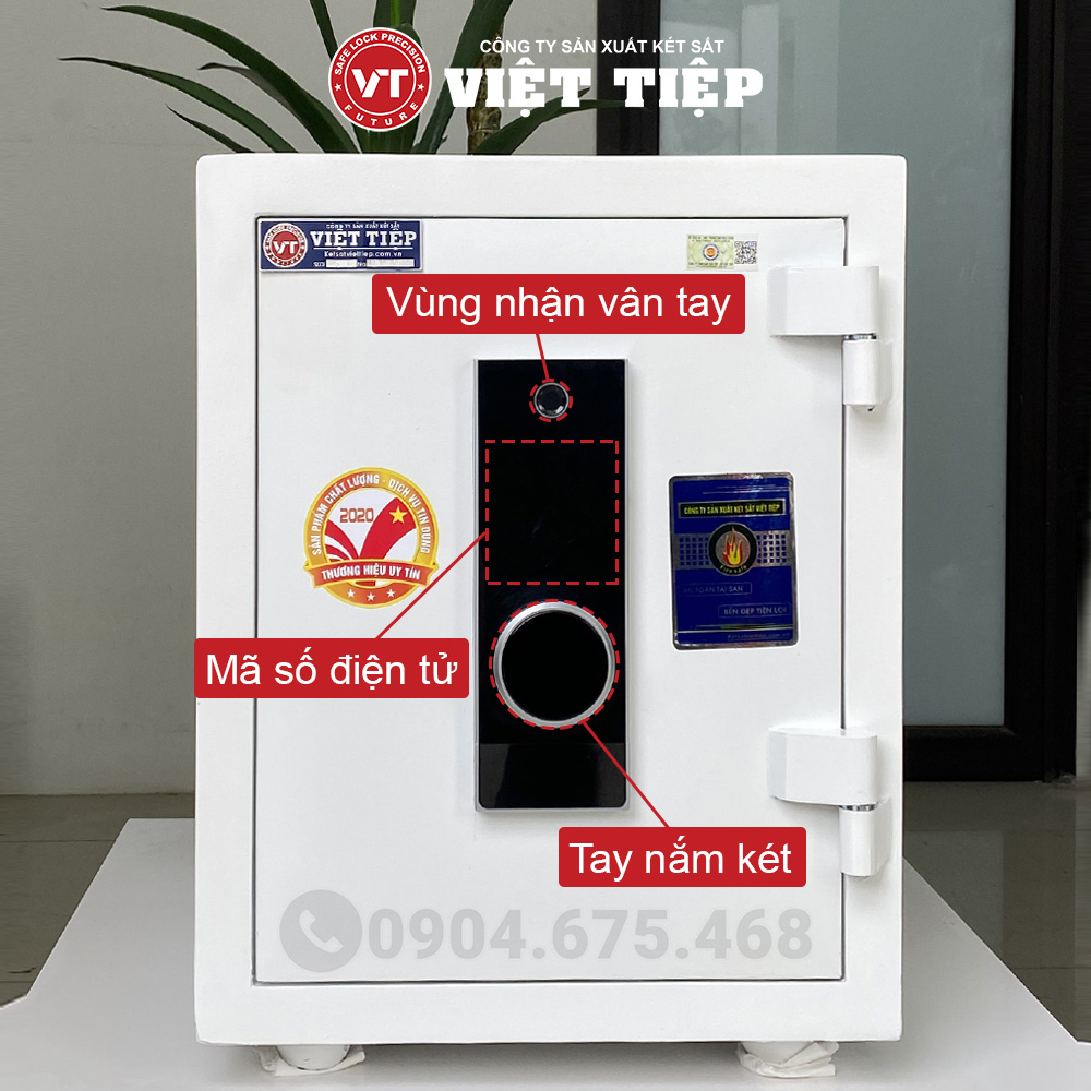 Hệ thống khóa của két VM56 màu trắng Hệ thống khóa của két VM56 màu trắng