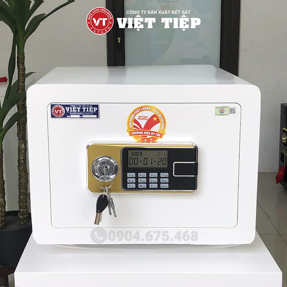 Két sắt điện tử mini DT38 màu trắng Két sắt điện tử mini DT38 màu trắng
