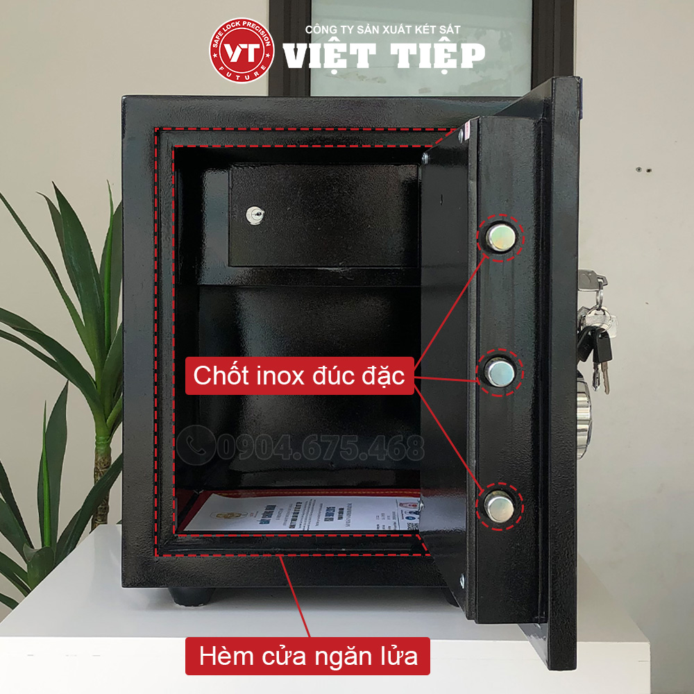 Chốt inox đúc đặc trên két VC56 màu đen Chốt inox đúc đặc trên két VC56 màu đen