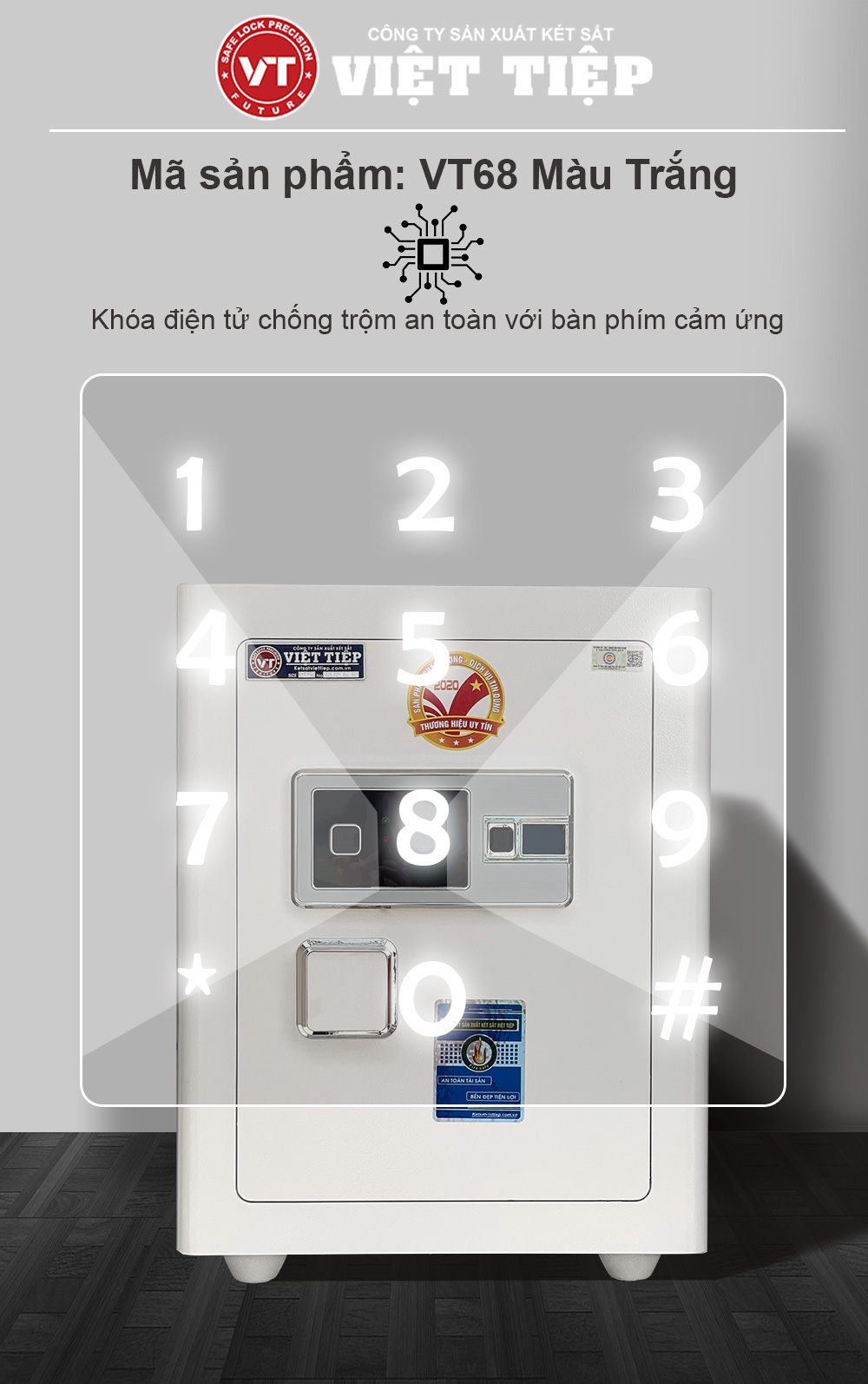 Mã số cảm ứng két sắt VT68 màu trắng Mã số cảm ứng két sắt VT68 màu trắng