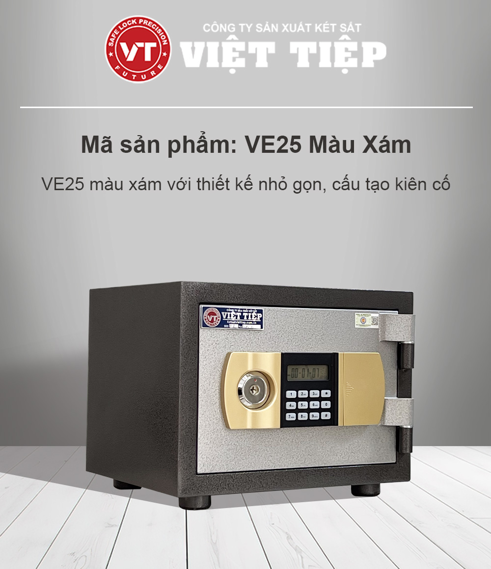 Két sắt điện tử VE25 màu xám Két sắt điện tử VE25 màu xám