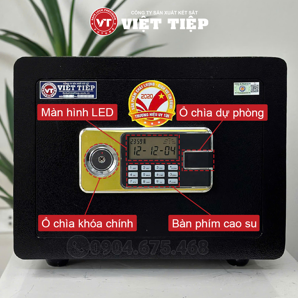 Hệ thống khóa điện tử trên két sắt DT38 màu đen Hệ thống khóa điện tử trên két sắt DT38 màu đen