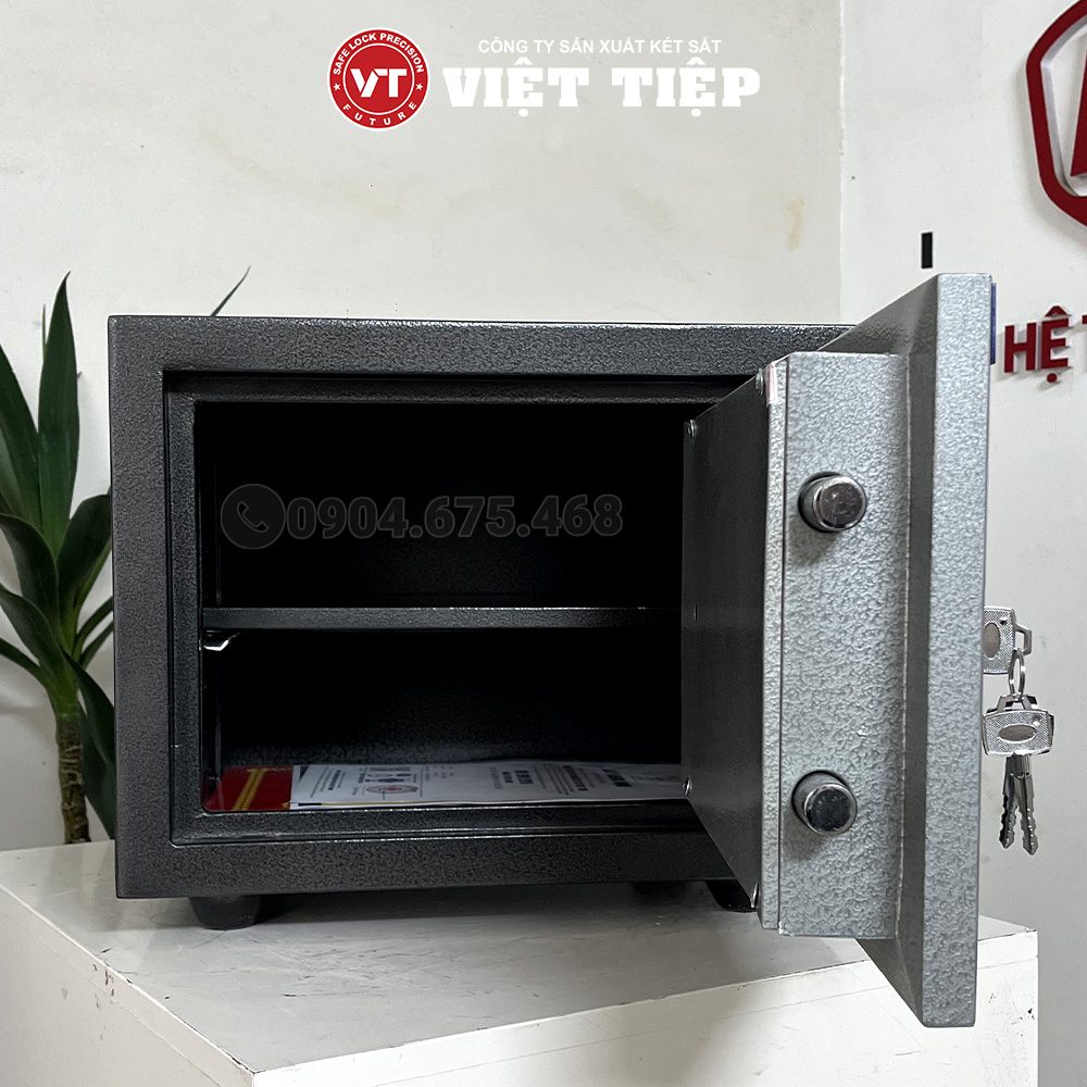 Nội thất 2 ngăn chứa bên trong két sắt VE38 màu ghi xám Nội thất 2 ngăn chứa bên trong két sắt VE38 màu ghi xám
