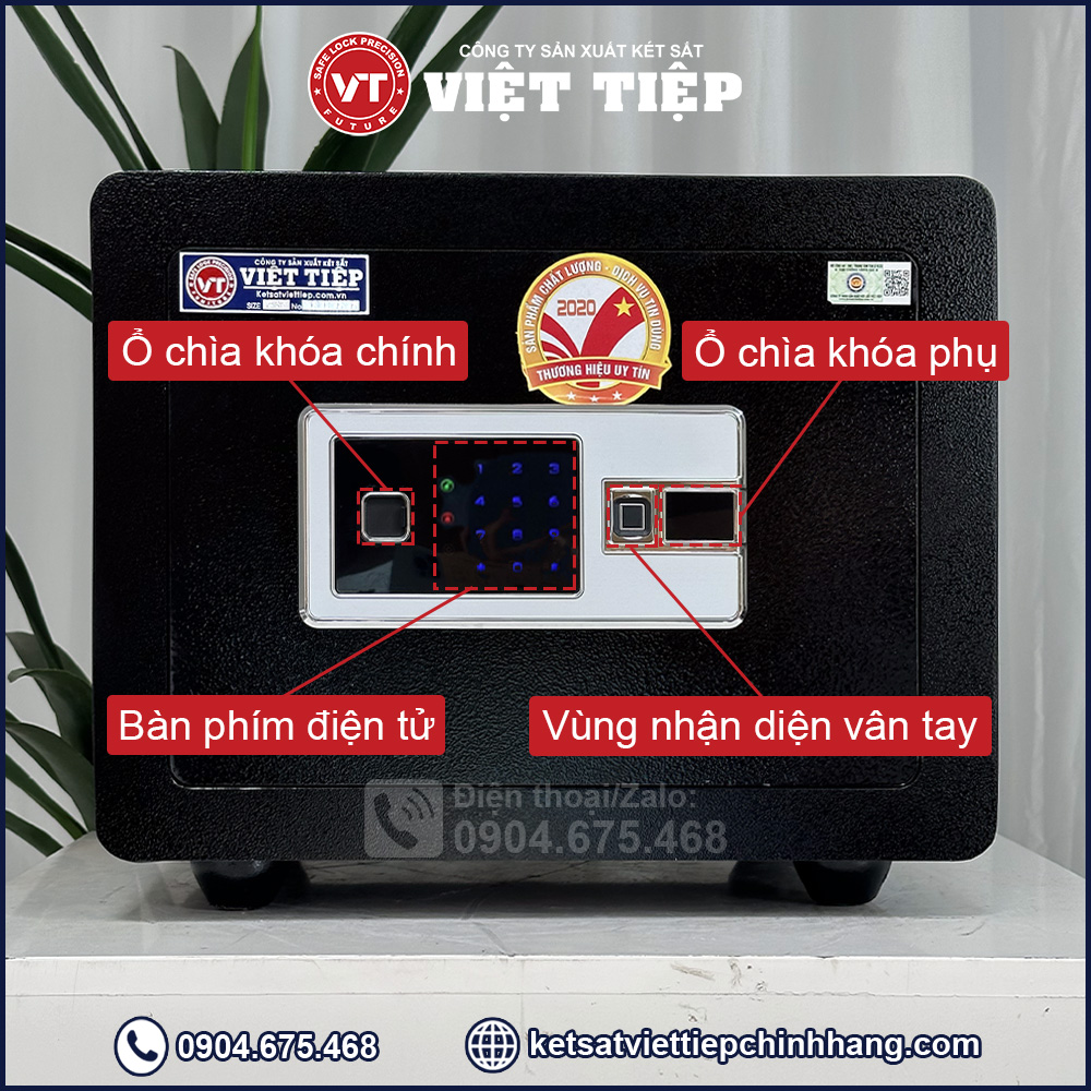 Bảng khóa két sắt vân tay VT38 màu đen Bảng khóa két sắt vân tay VT38 màu đen