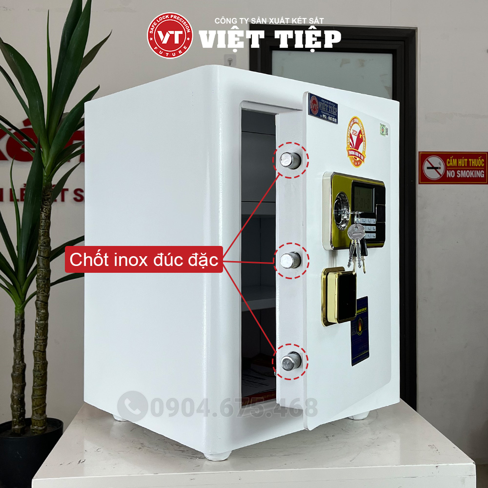 Két DT68 màu trắng có chốt inox đúc đặc Két DT68 màu trắng có chốt inox đúc đặc