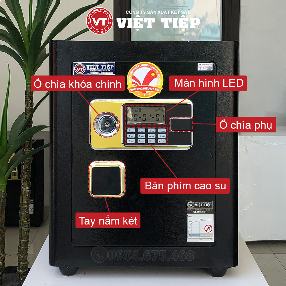 Hệ thống khóa điện tử trên két sắt DT56 màu đen Hệ thống khóa điện tử trên két sắt DT56 màu đen