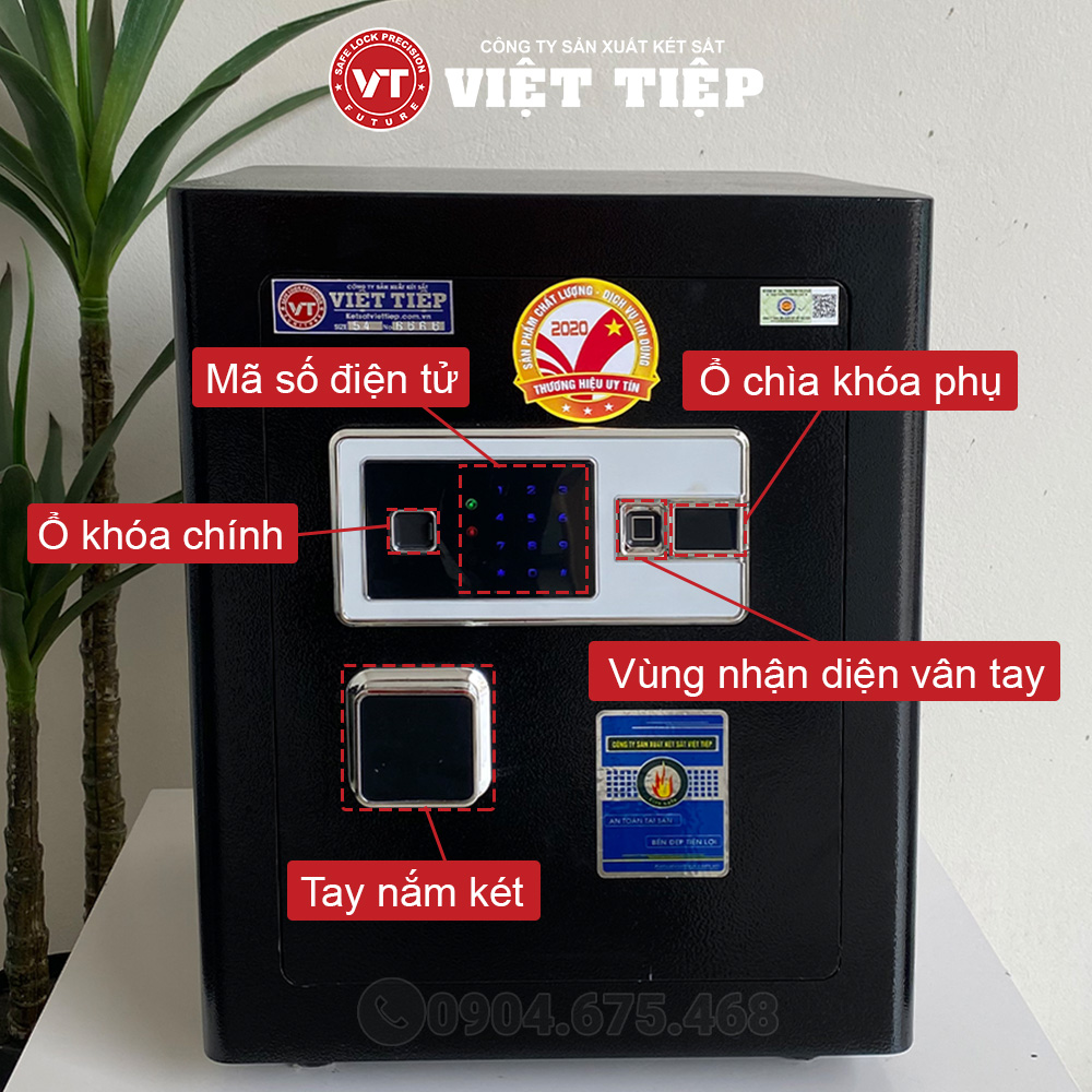 Hệ thống khóa của két sắt vân tay VT56 màu đen Hệ thống khóa của két sắt vân tay VT56 màu đen