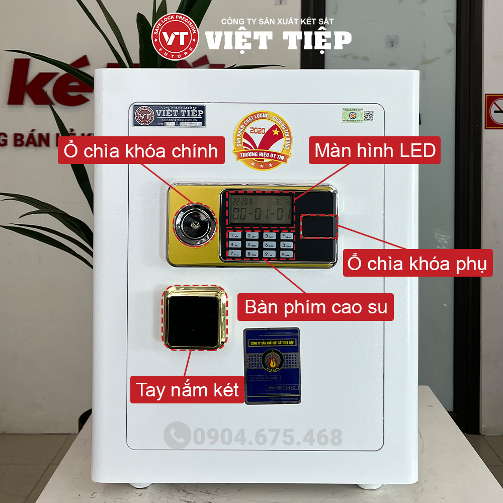 Bảng khóa trên két sắt DT68 màu trắng Bảng khóa trên két sắt DT68 màu trắng
