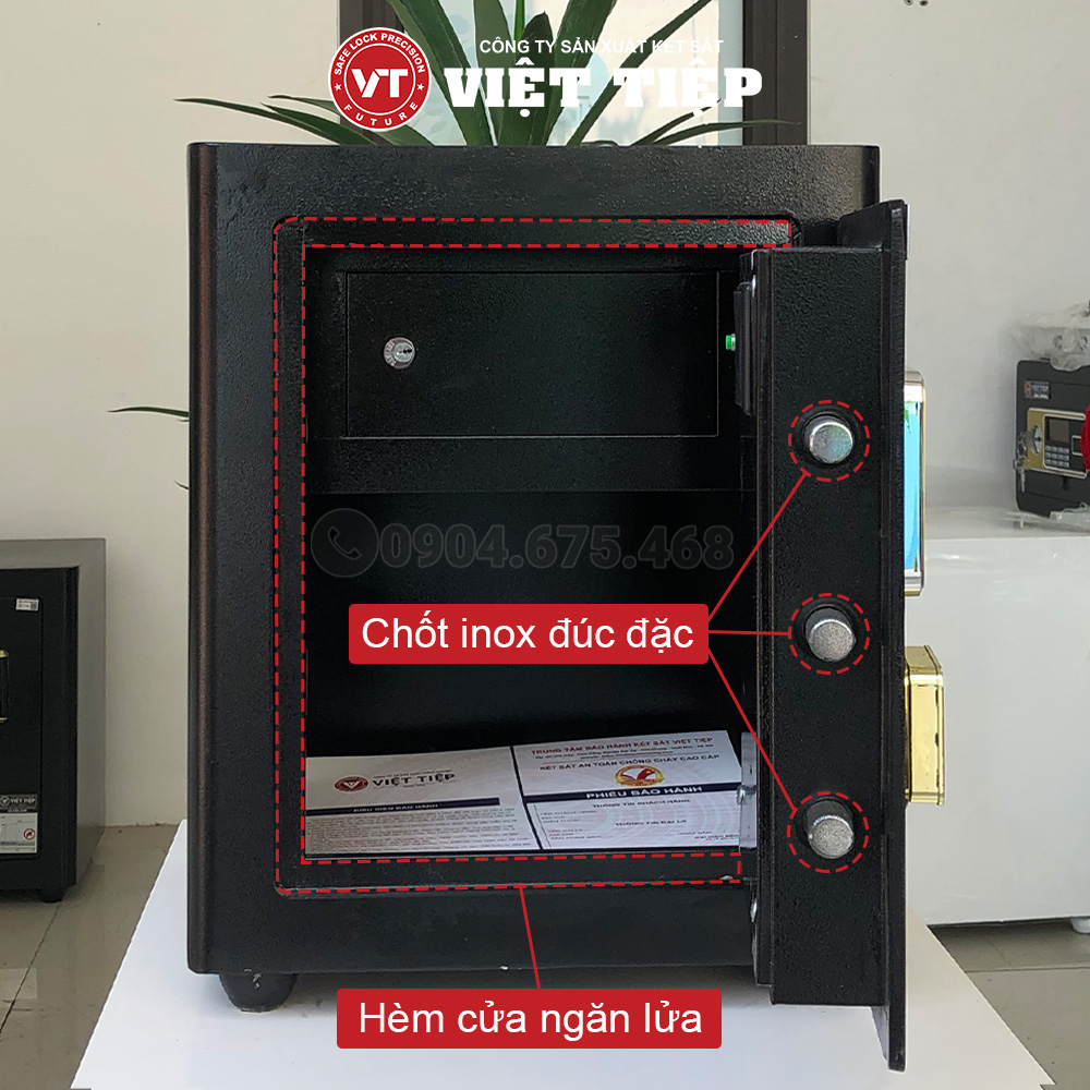 Chốt inox đúc đặc trên két DT56 màu đen Chốt inox đúc đặc trên két DT56 màu đen