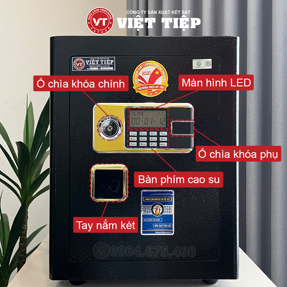 Hệ thống khóa của két DT68 màu đen Hệ thống khóa của két DT68 màu đen