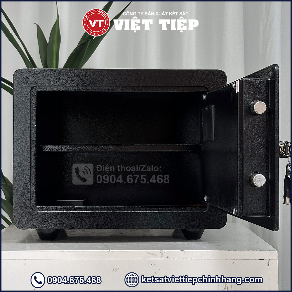 Két VT38 màu đen có 2 ngăn nội thất Két VT38 màu đen có 2 ngăn nội thất