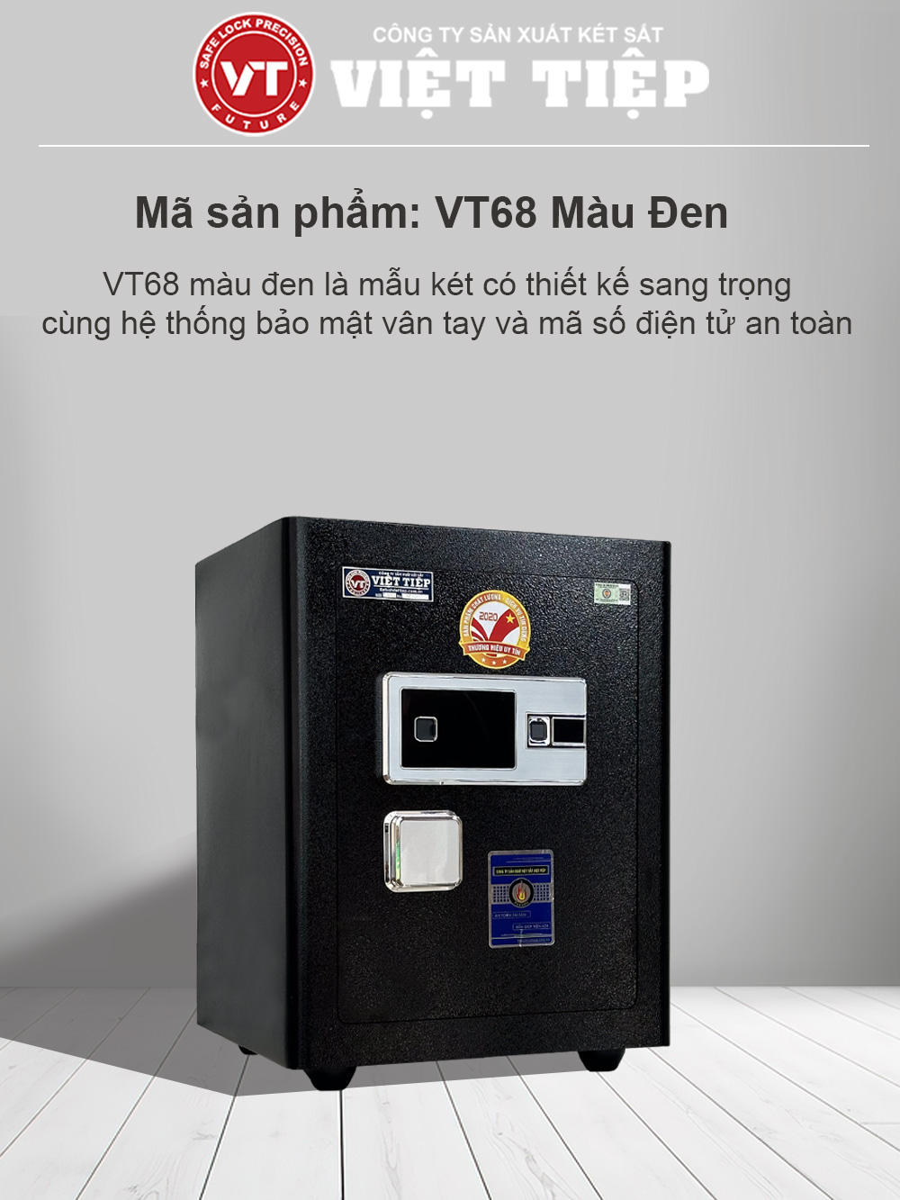 Két sắt vân tay VT68 màu đen Két sắt vân tay VT68 màu đen